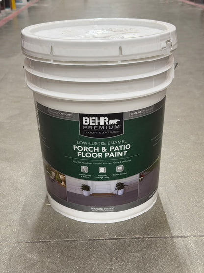 BEHR Premium Porch & Patio Floor Paint, Slate Gray (5 Gal)